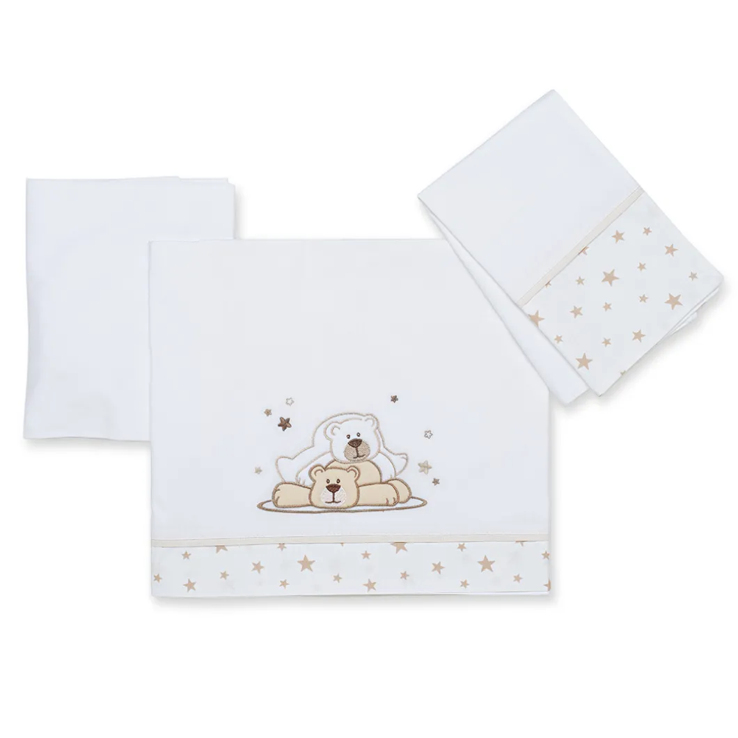 Completo lenzuolino in cotone Pikkoletto Dolcestella